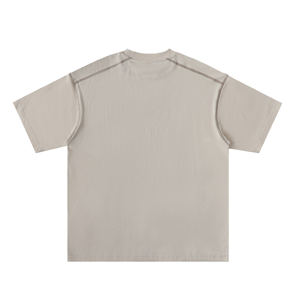 GLRY Oversized Contrast-Stitched Cotton Tee