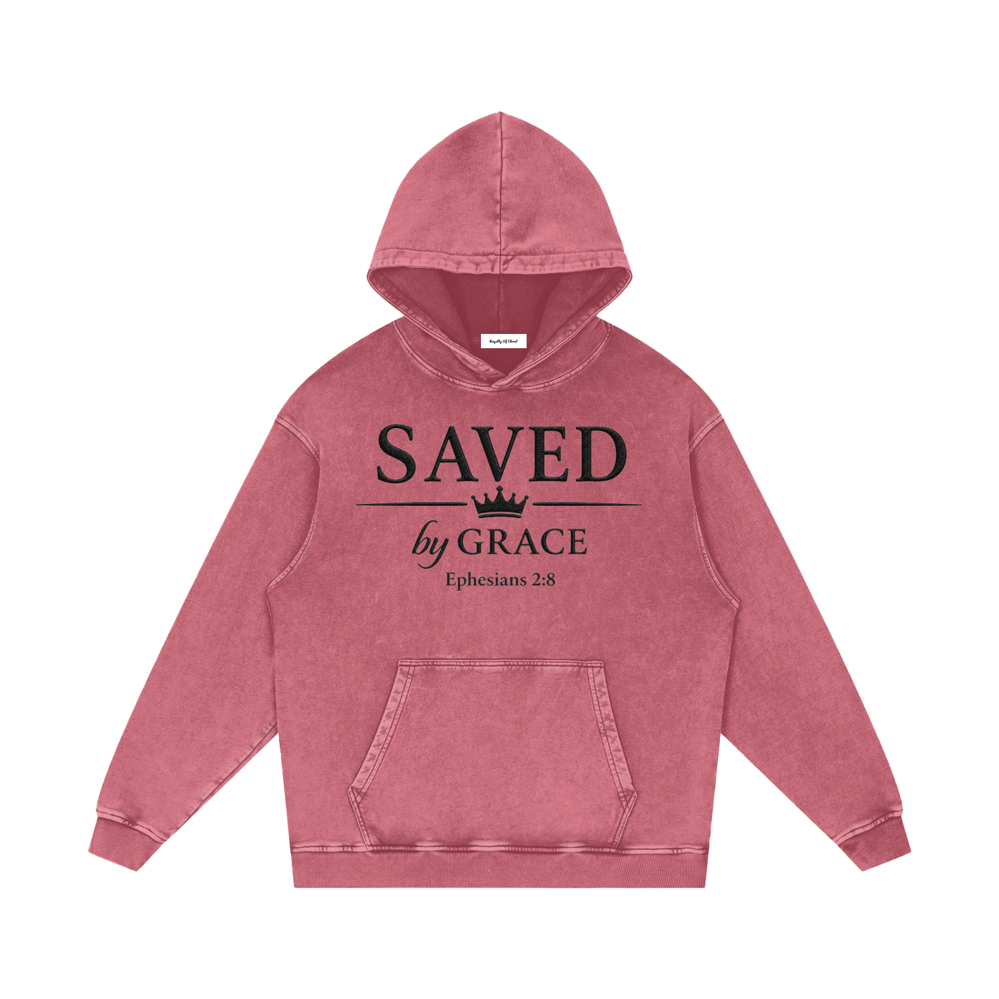 Saved By Grace Snow Washed Loose Cotton Hoodie