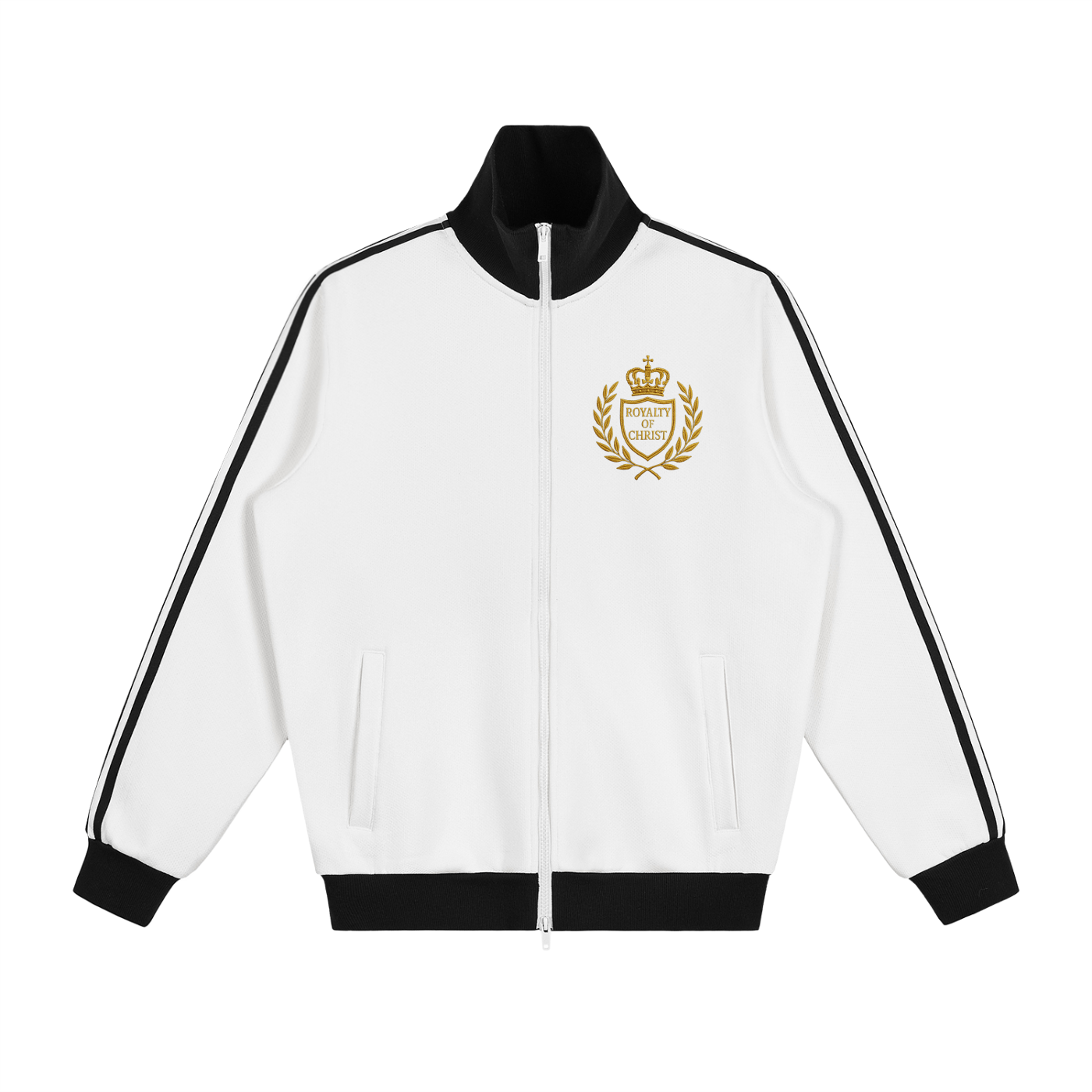 Contrast Side Stripe Fleece Track Jacket
