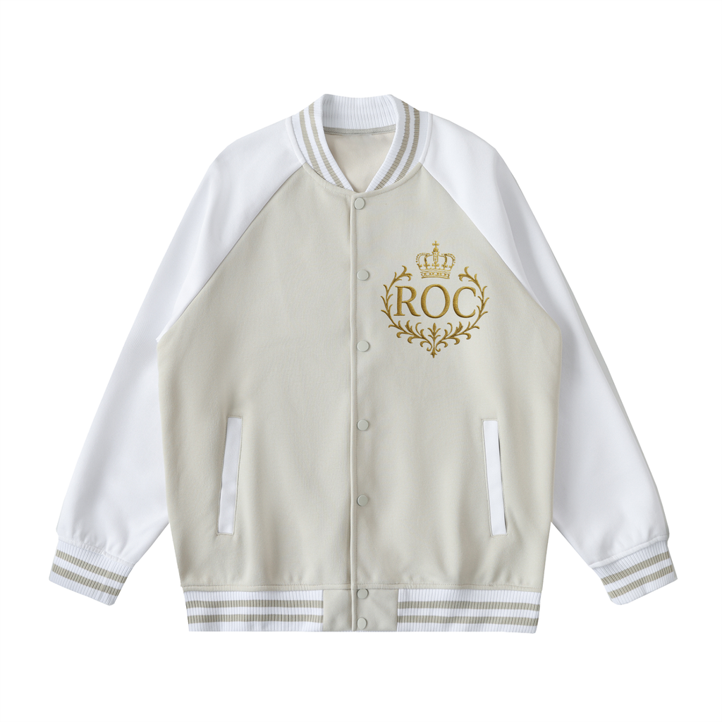 Two Tone Raglan Sleeve Varsity Jacket