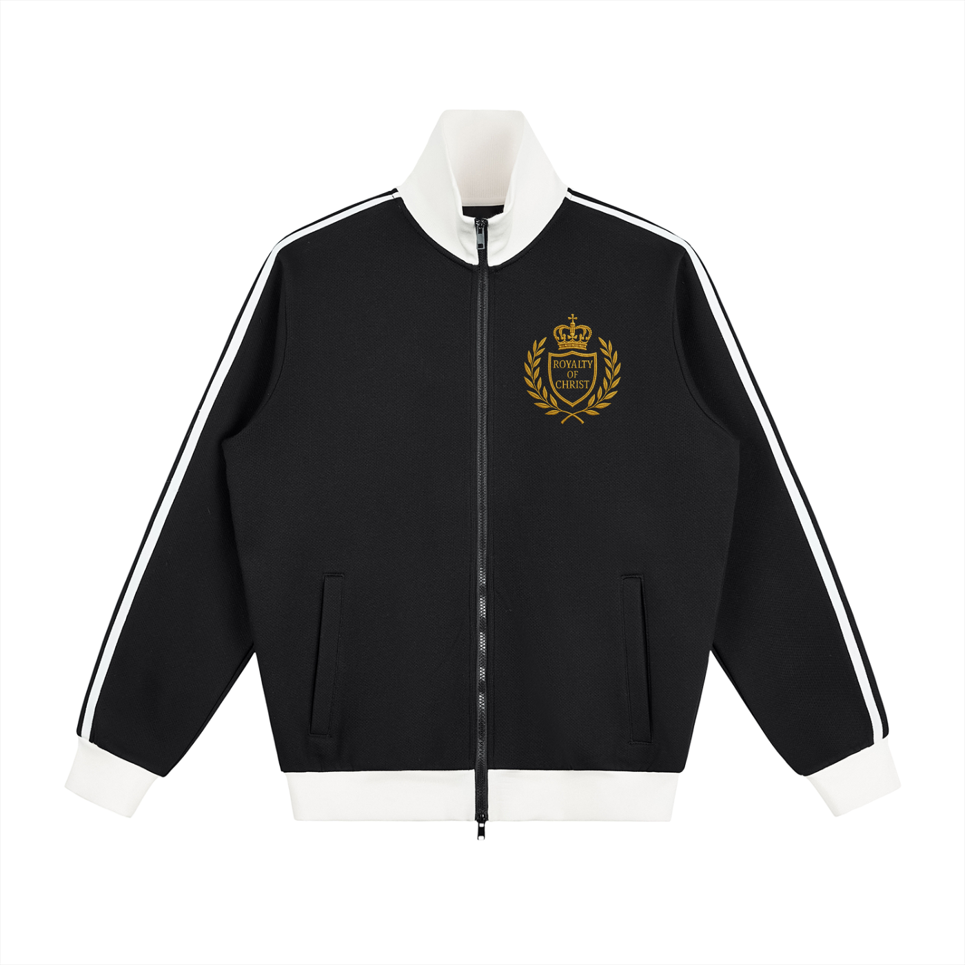 Contrast Side Stripe Fleece Track Jacket