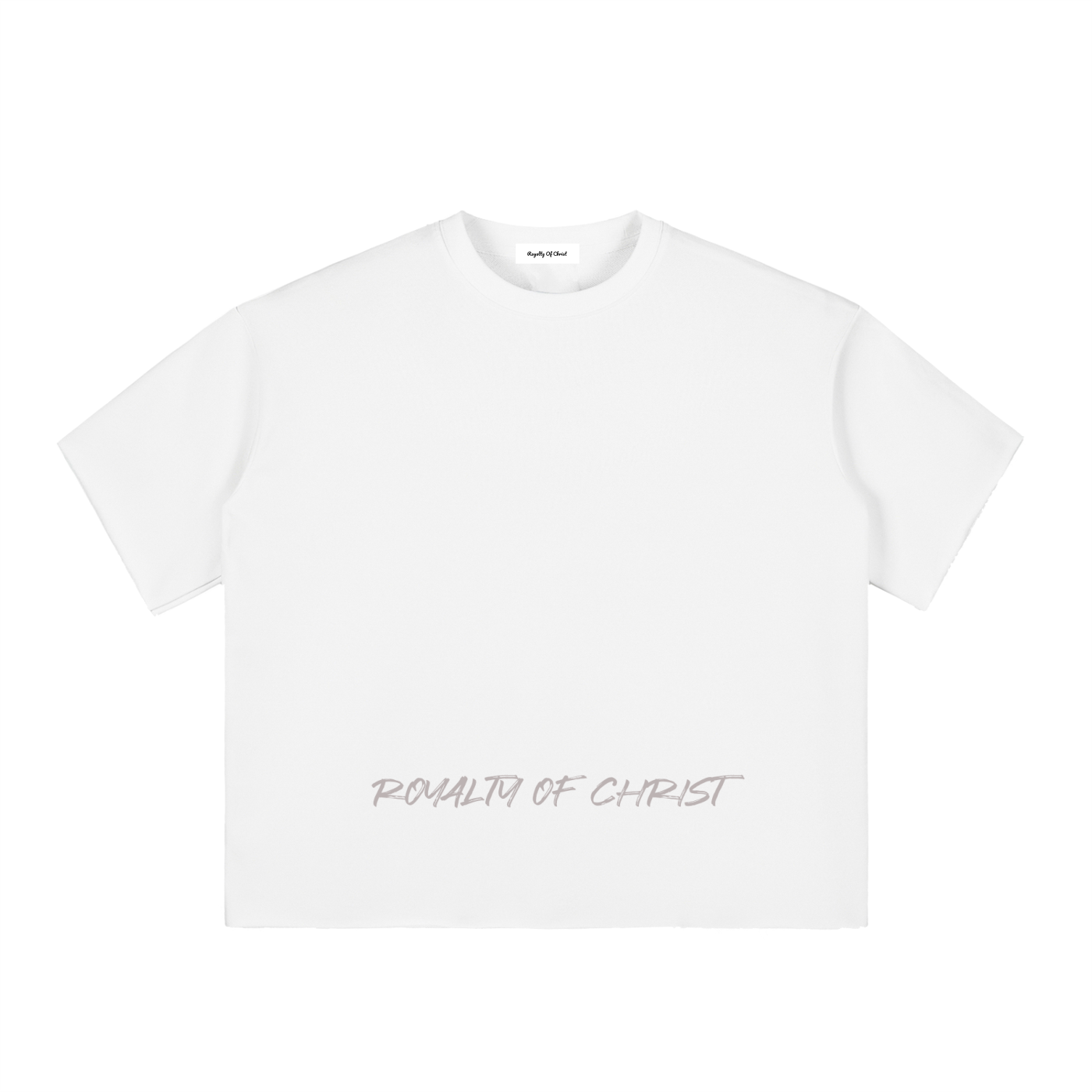 Boxy Half-Sleeve Raw-Edge T-Shirt