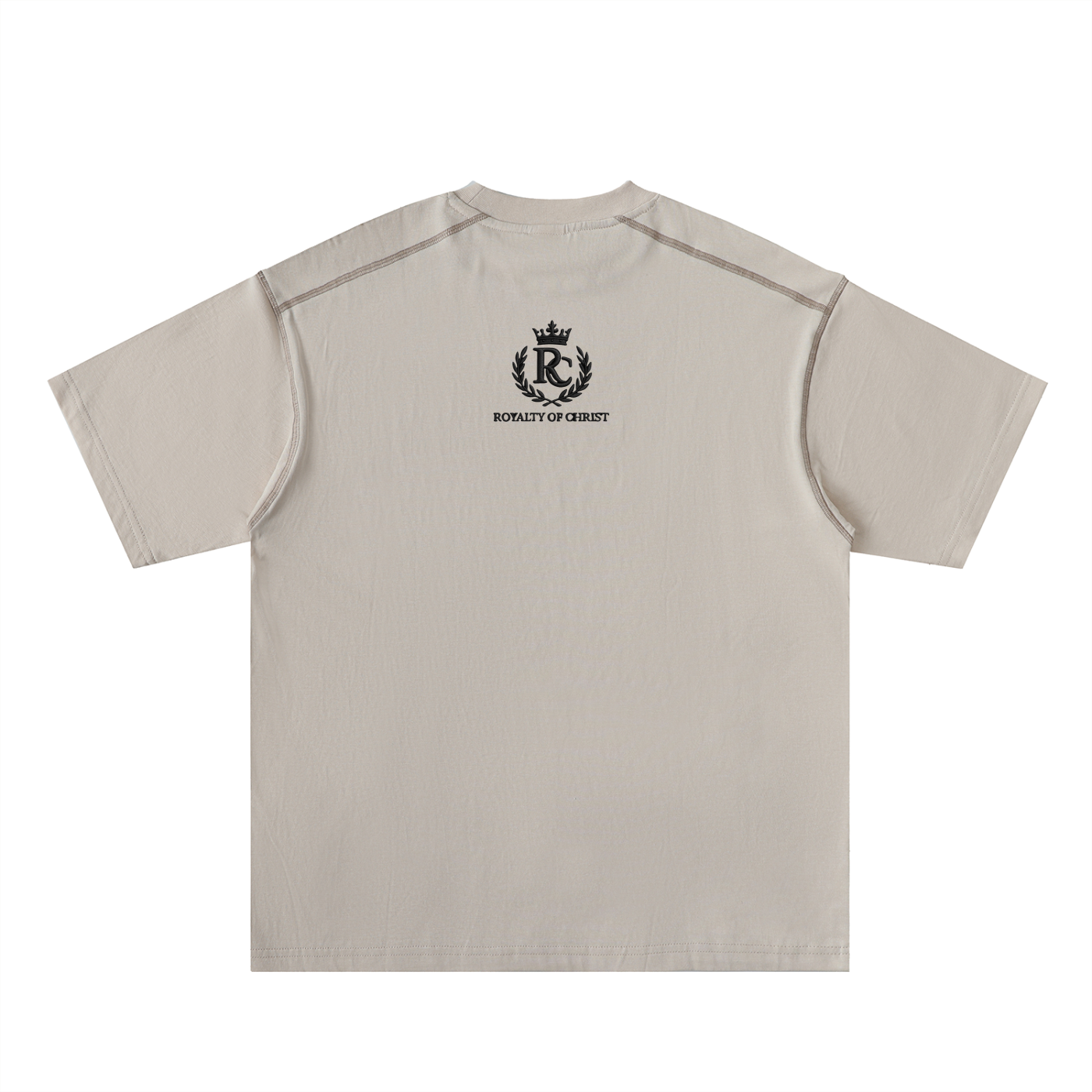 God Reigns Oversized Contrast-Stitched Cotton Tee