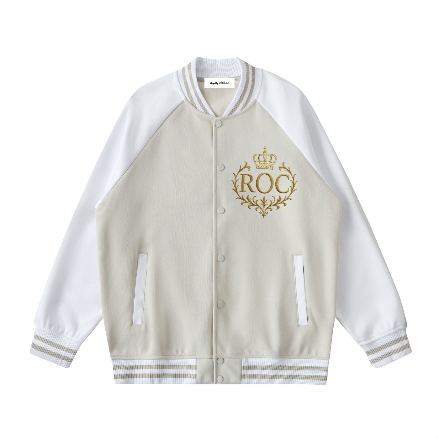Two Tone Raglan Sleeve Varsity Jacket