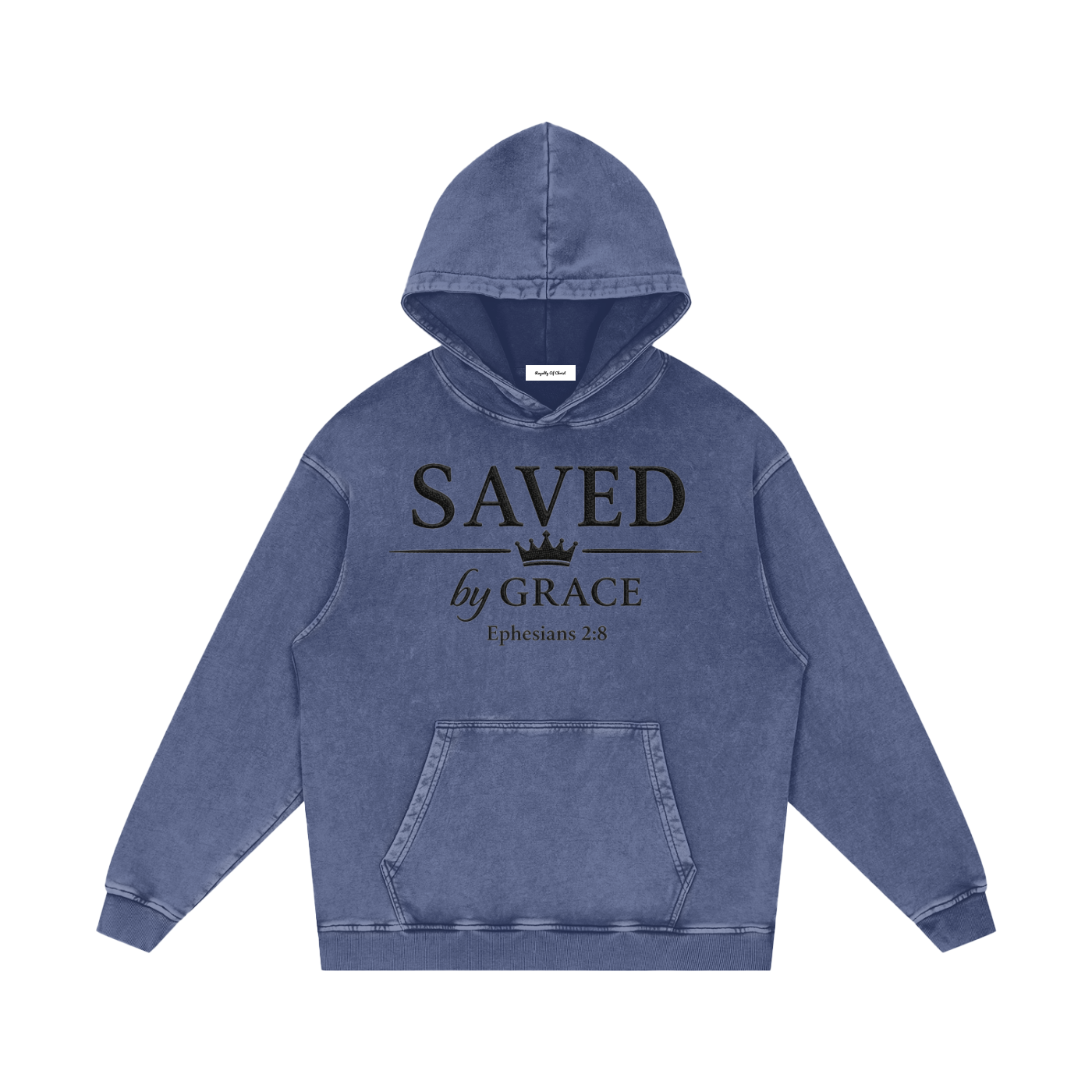 Saved By Grace Snow Washed Loose Cotton Hoodie