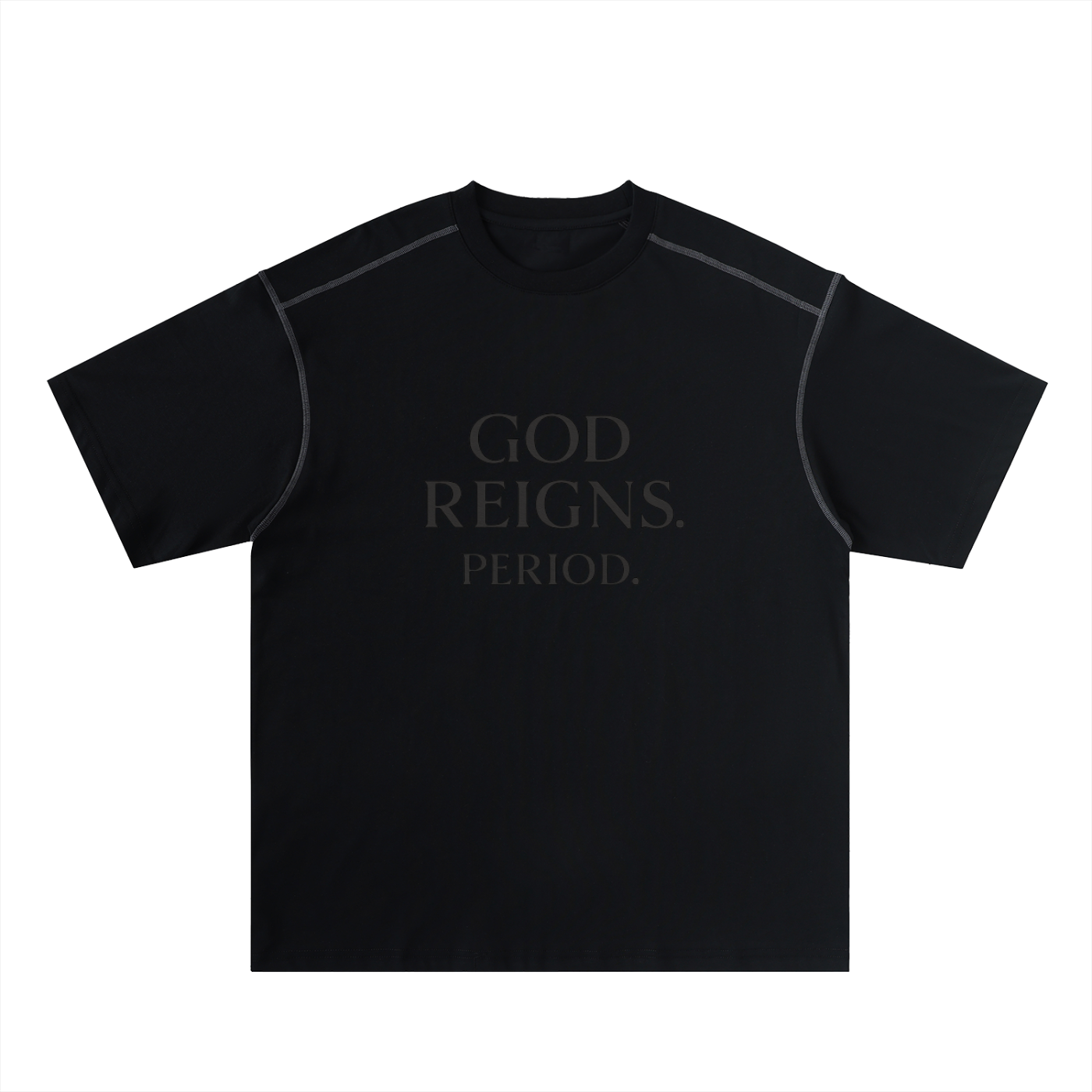 God Reigns Oversized Contrast-Stitched Cotton Tee