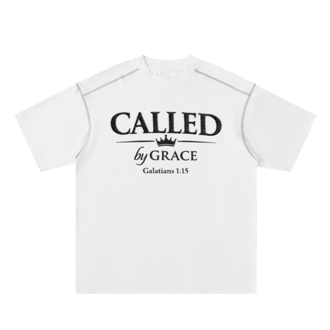 Called By Grace Oversized Contrast-Stitched Cotton Tee