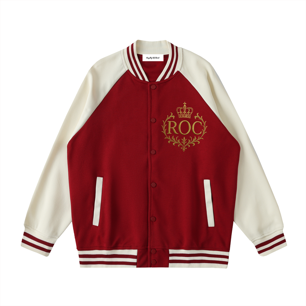 Two Tone Raglan Sleeve Varsity Jacket