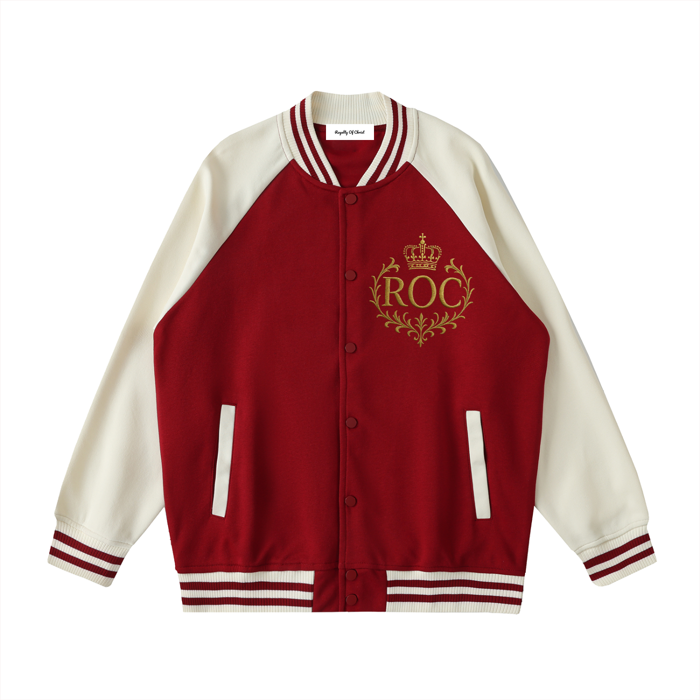 Two Tone Raglan Sleeve Varsity Jacket