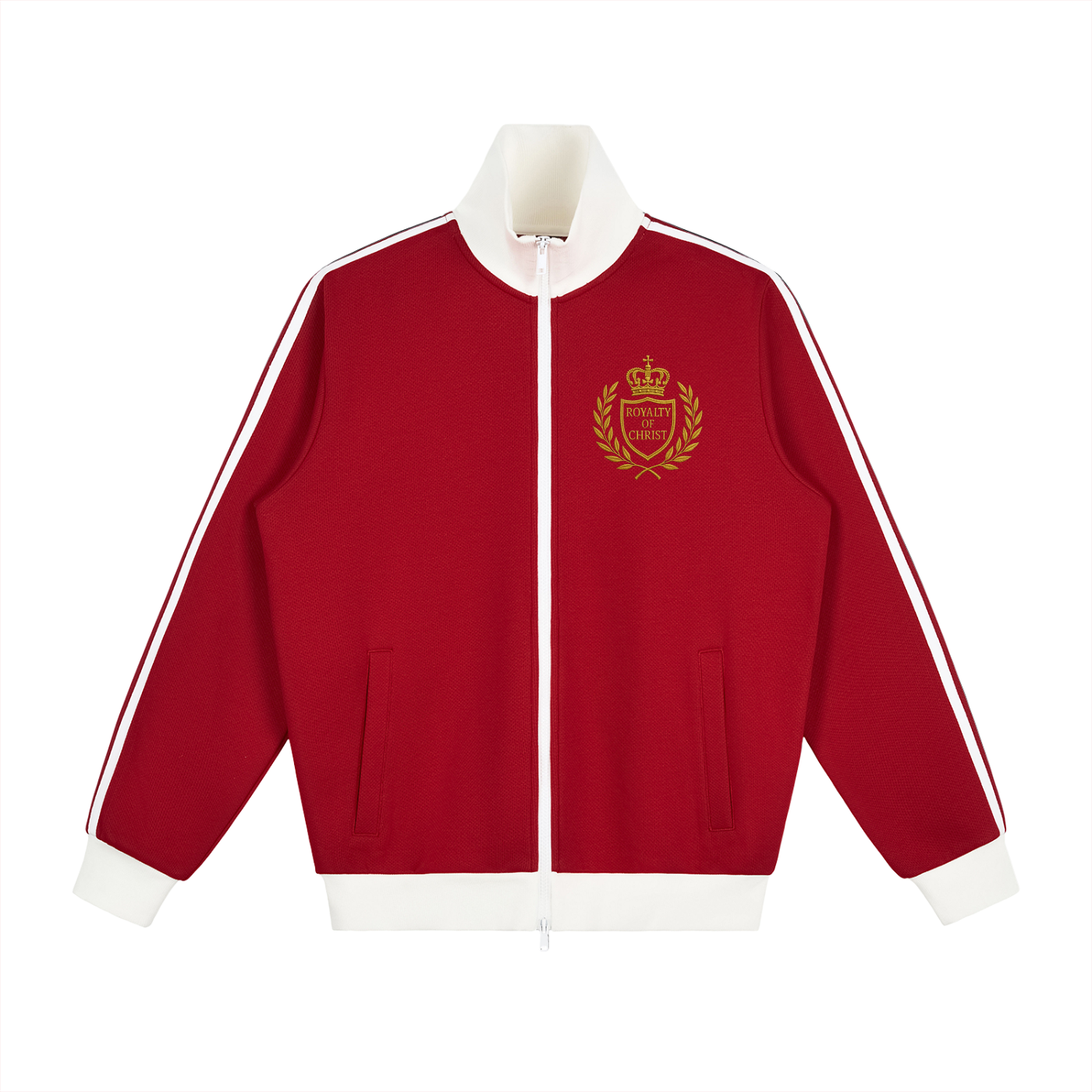 Contrast Side Stripe Fleece Track Jacket
