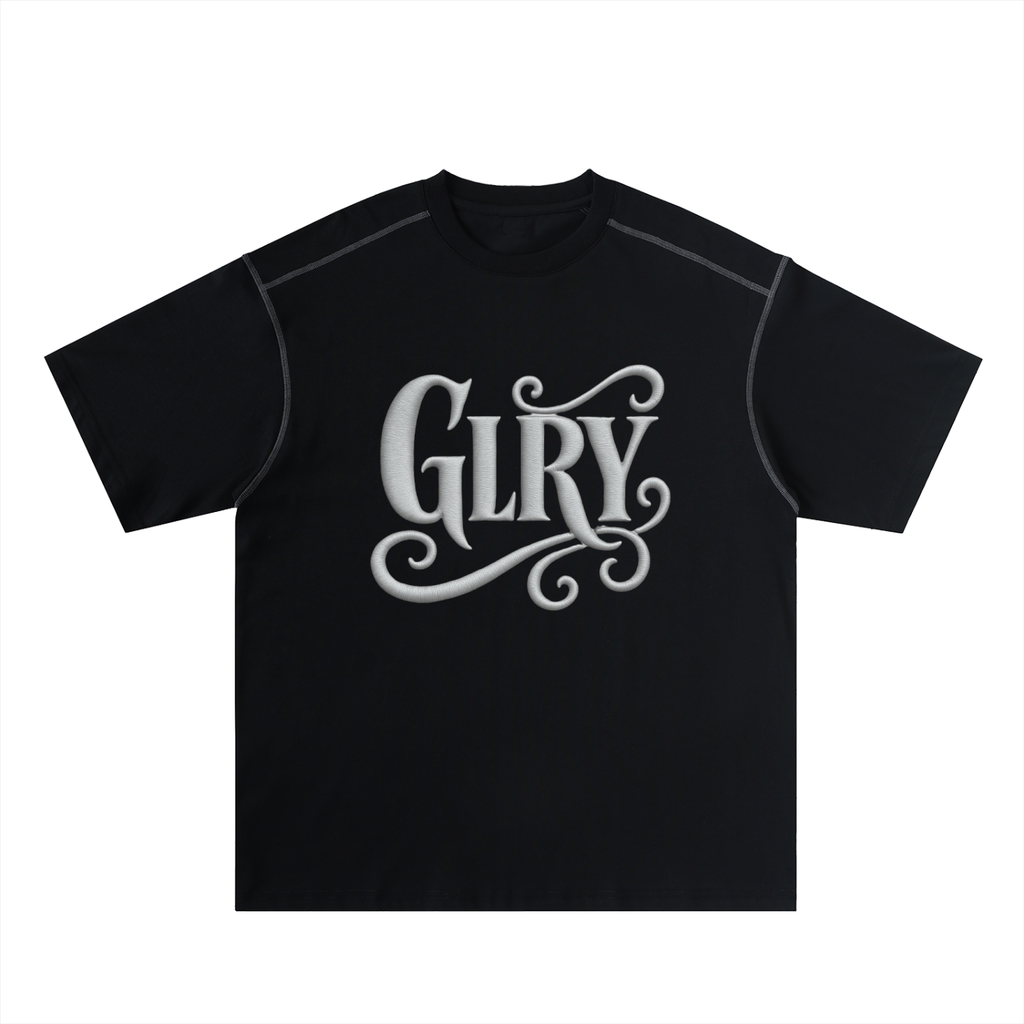 GLRY Oversized Contrast-Stitched Cotton Tee