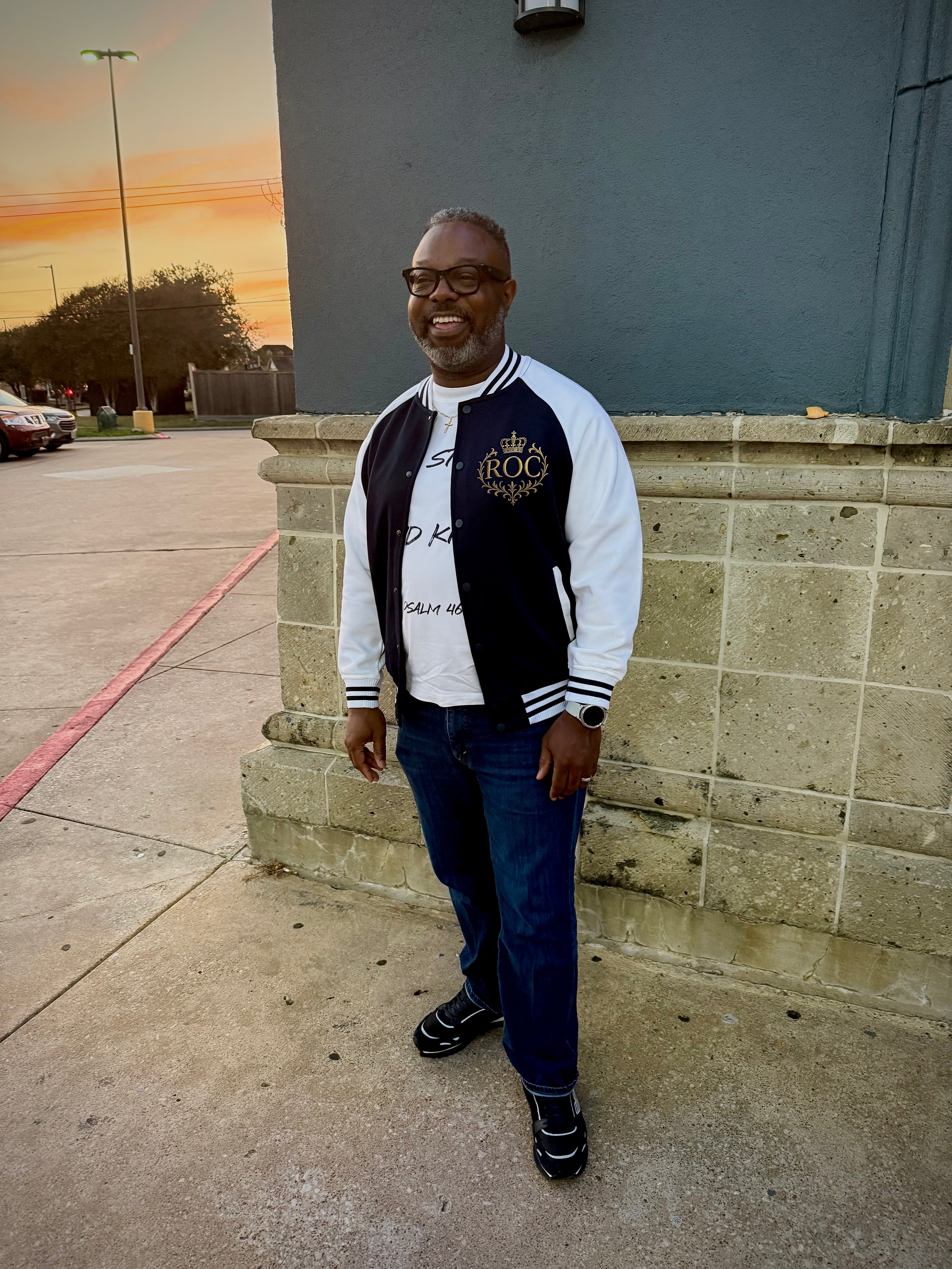 Two Tone Raglan Sleeve Varsity Jacket