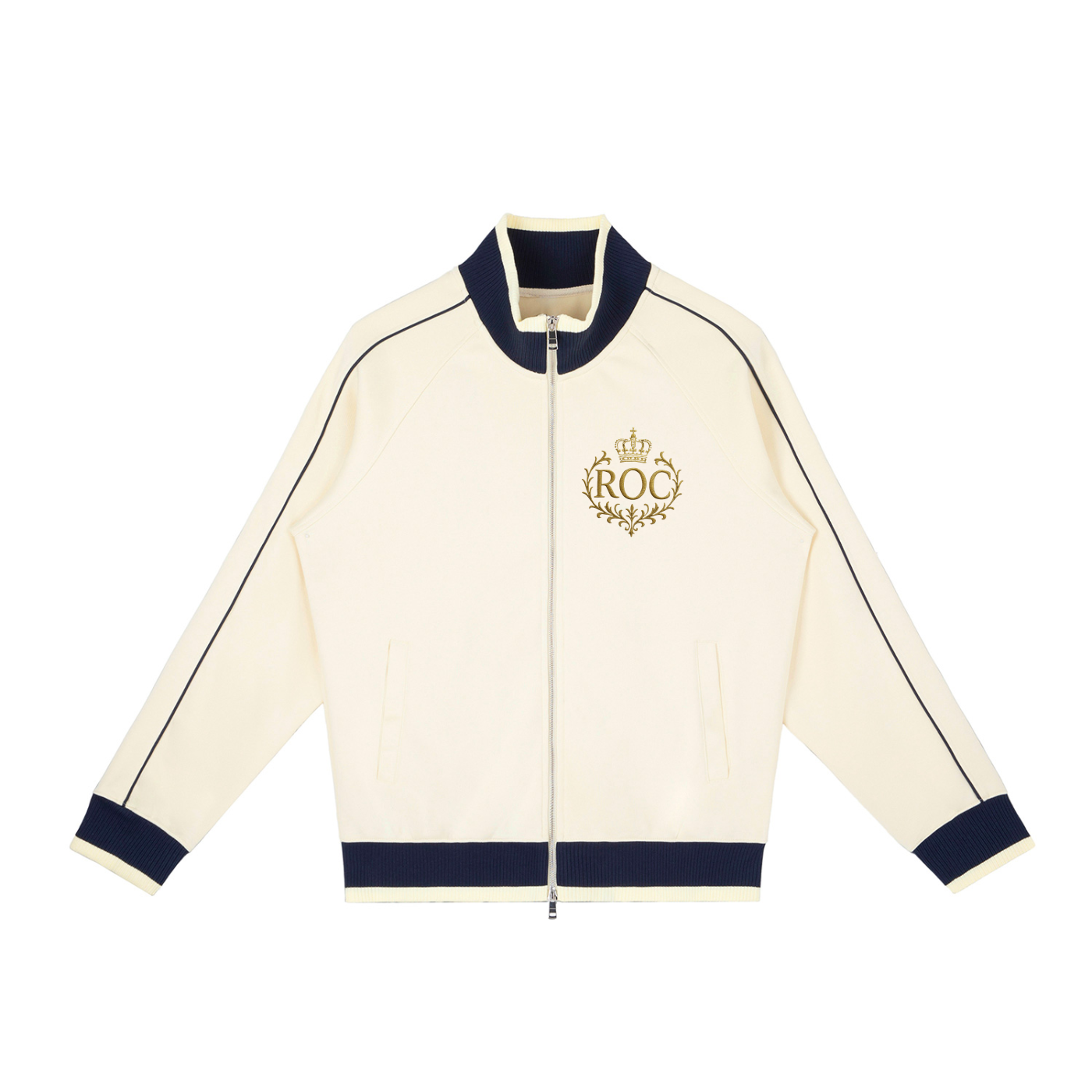 Color Block Raglan Sleeve Zip Track Jacket