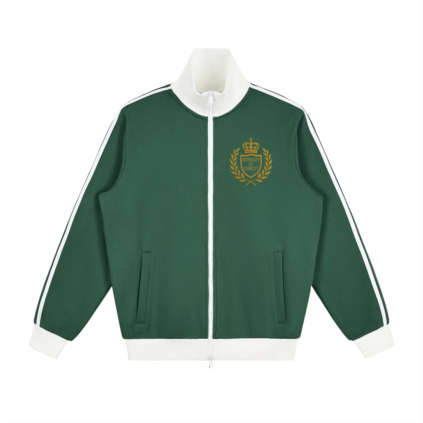Contrast Side Stripe Fleece Track Jacket