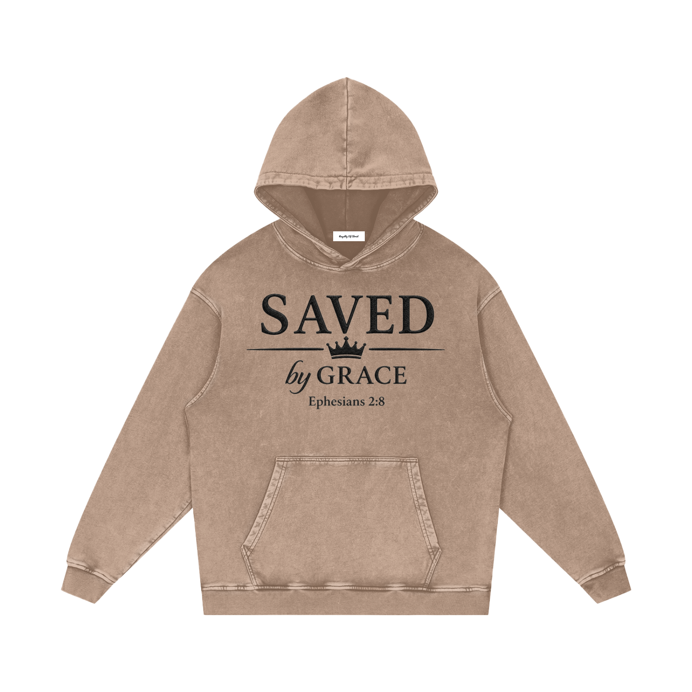 Saved By Grace Snow Washed Loose Cotton Hoodie