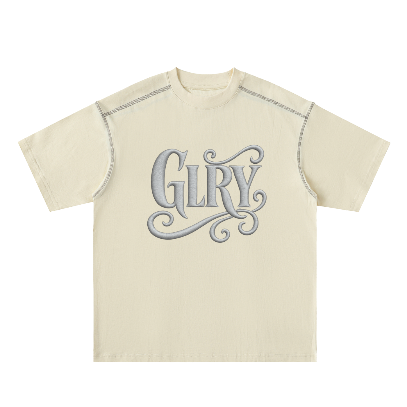 GLRY Oversized Contrast-Stitched Cotton Tee