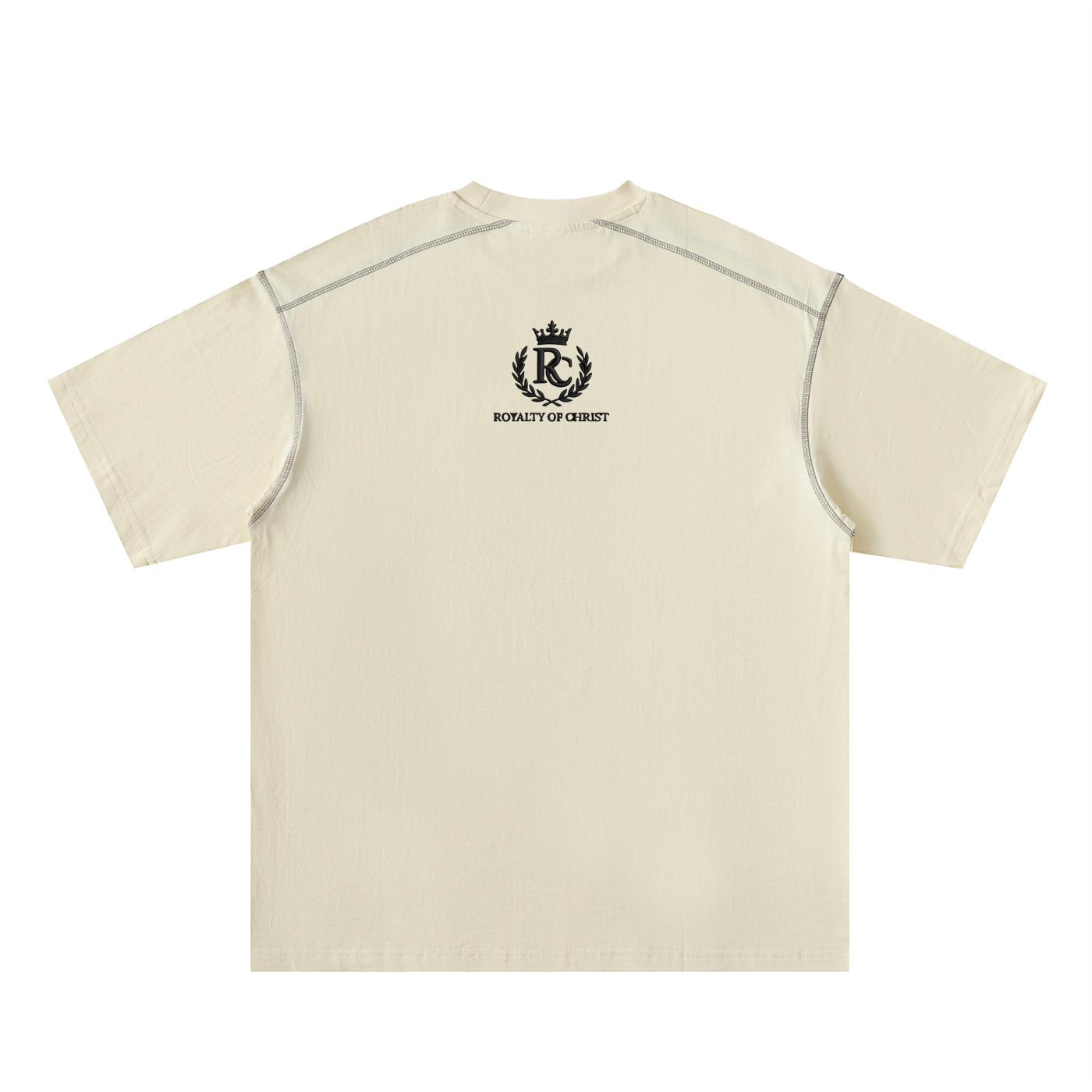 God Reigns Oversized Contrast-Stitched Cotton Tee