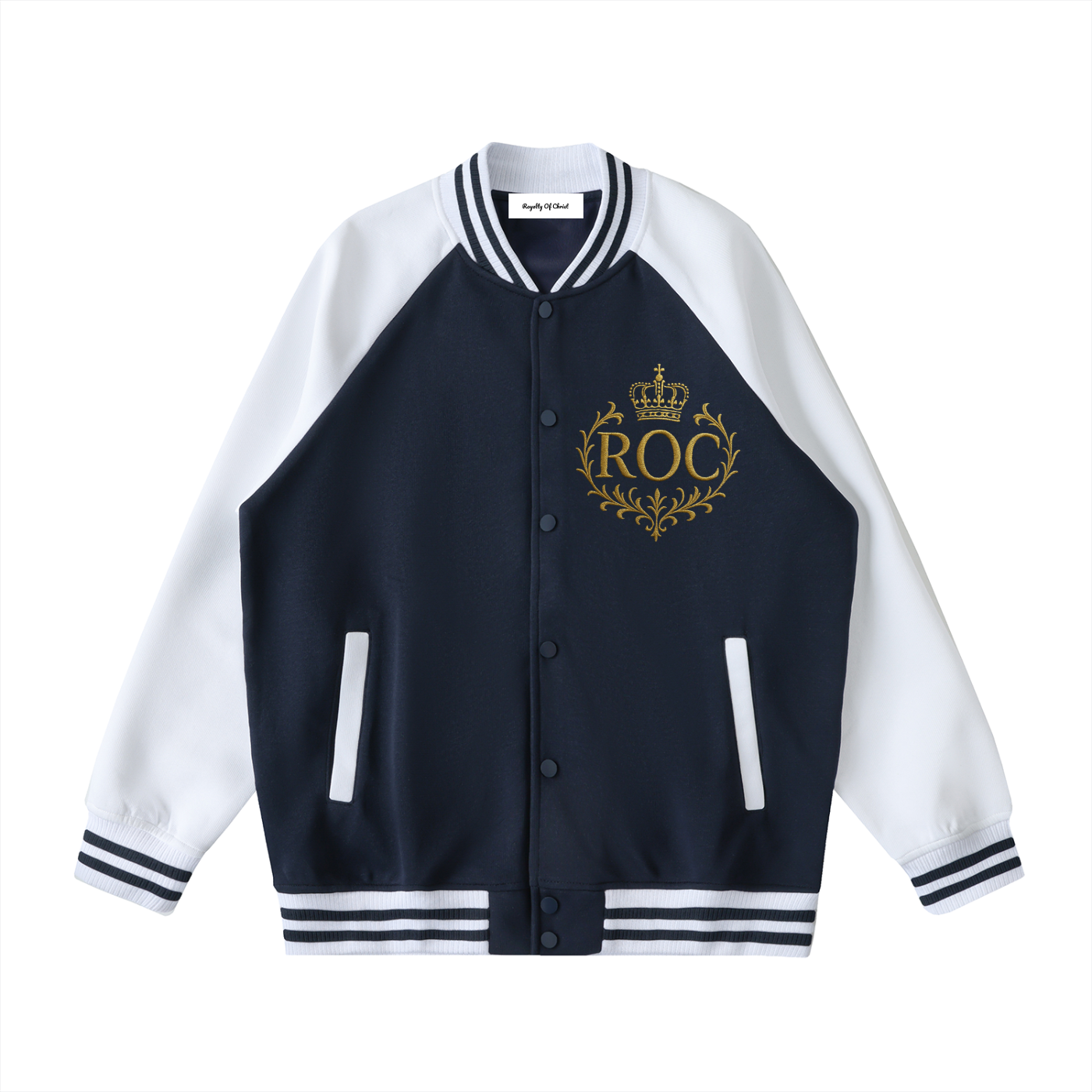 Two Tone Raglan Sleeve Varsity Jacket