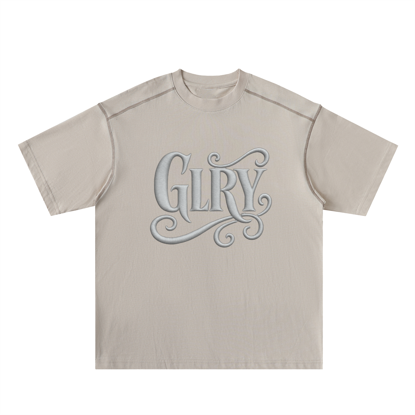 GLRY Oversized Contrast-Stitched Cotton Tee