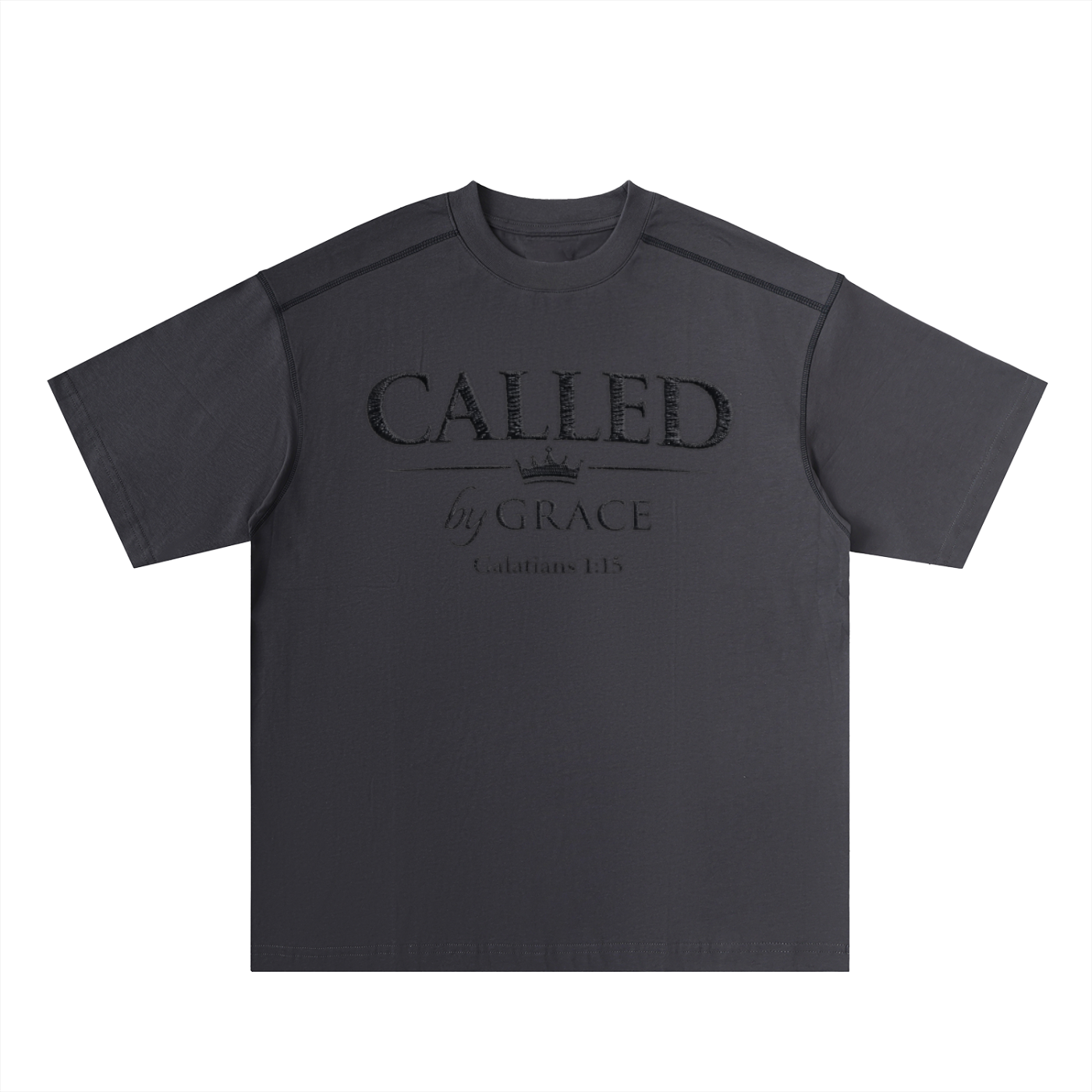 Called By Grace Oversized Contrast-Stitched Cotton Tee