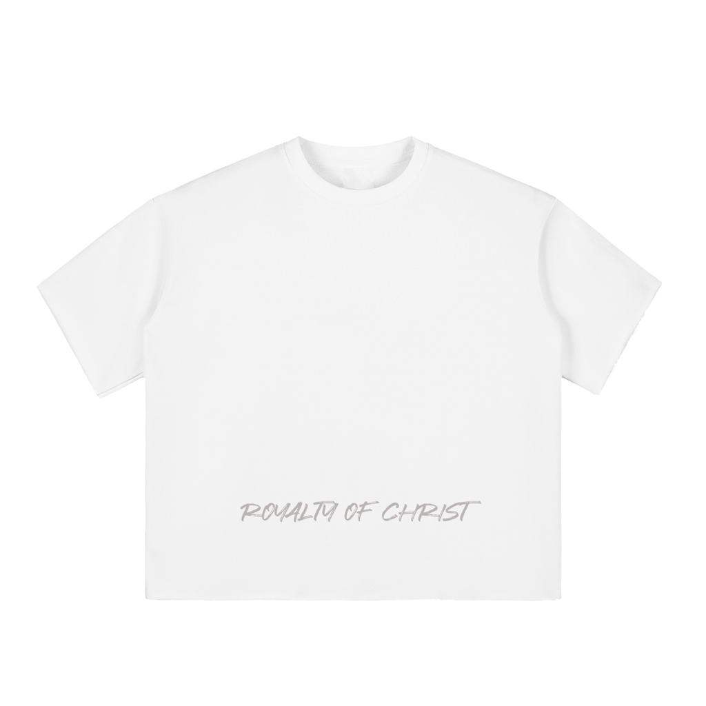 Boxy Half-Sleeve Raw-Edge T-Shirt